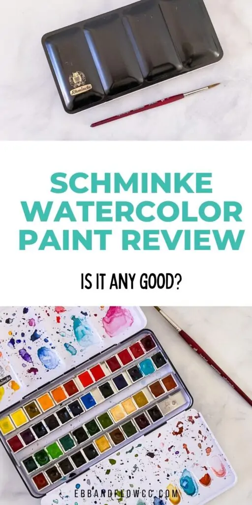 schminke closed watercolor tin and open messy palette