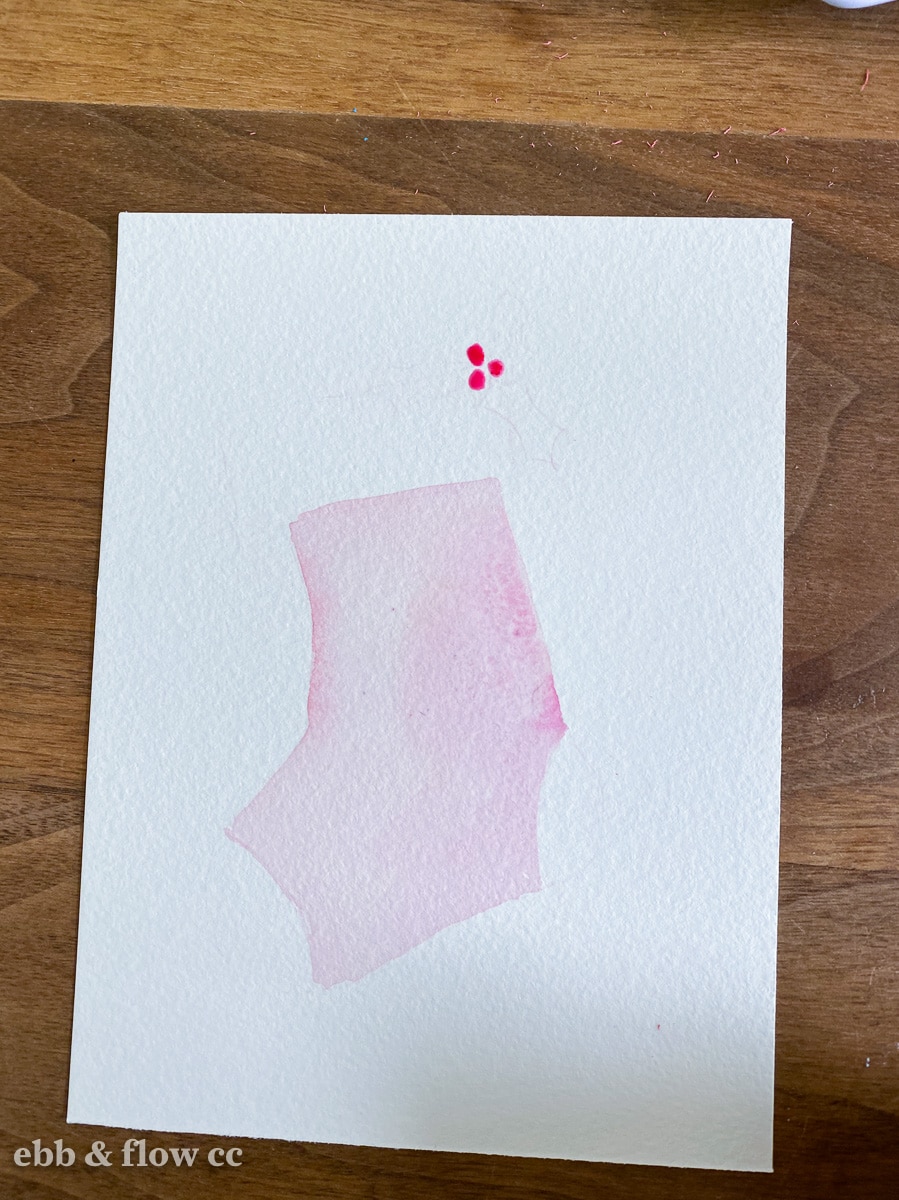 in progress painting of stocking