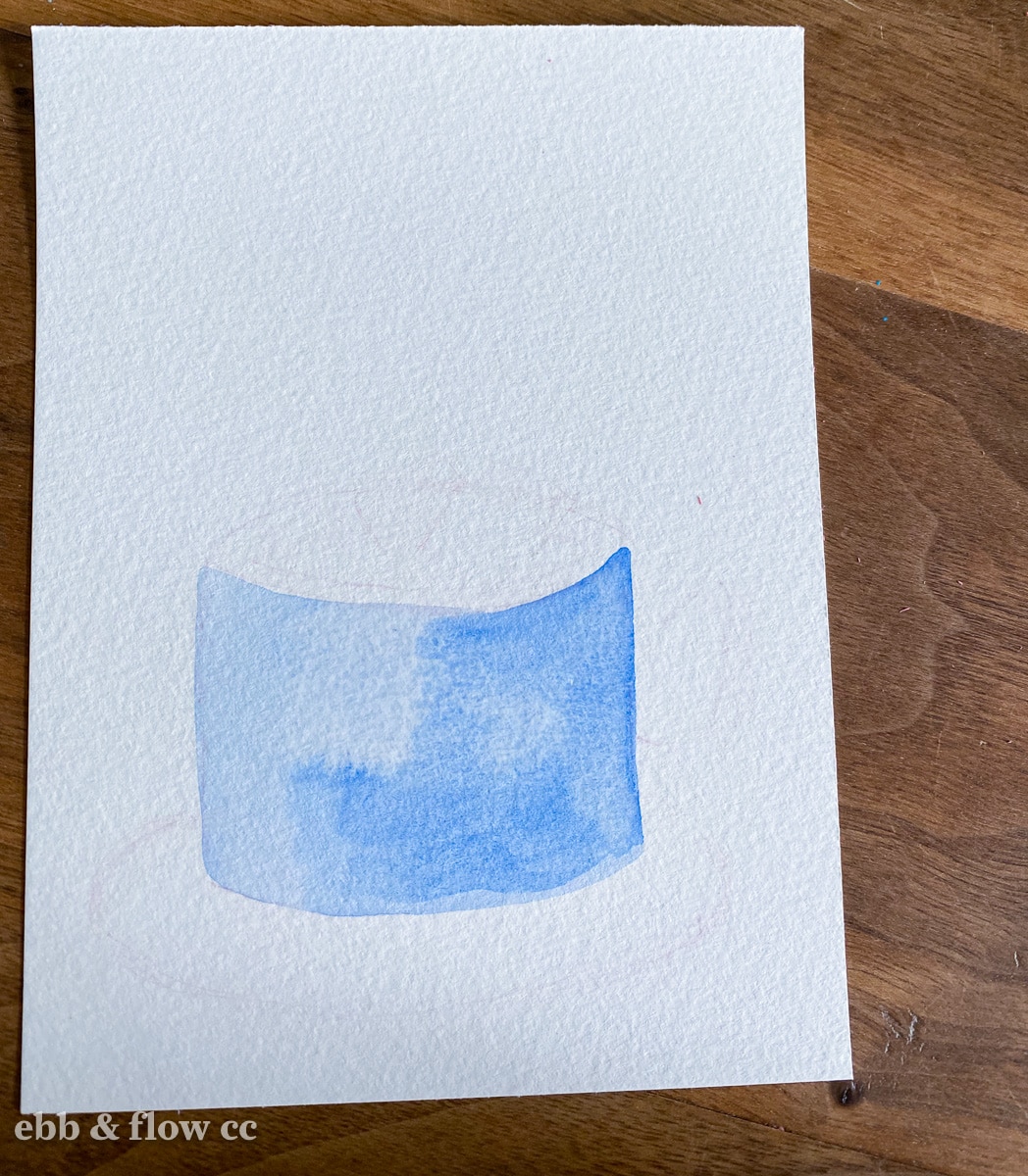 in progress picture of hot cocoa painting