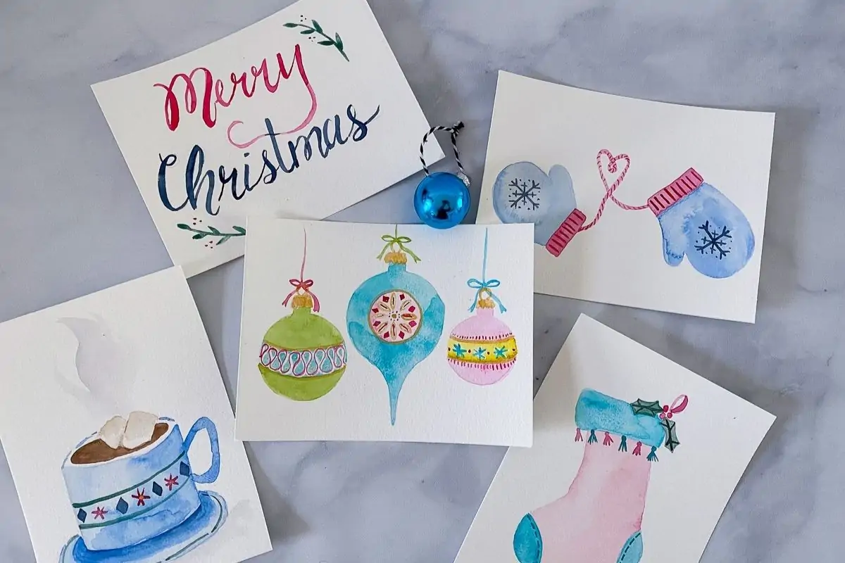 5 More Watercolor Christmas Card Ideas for Beginners