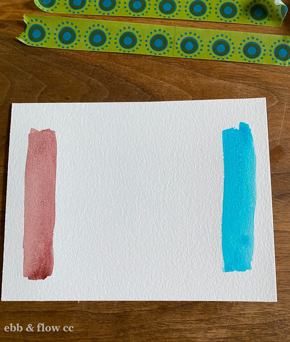 watercolor swatches in brown and teal