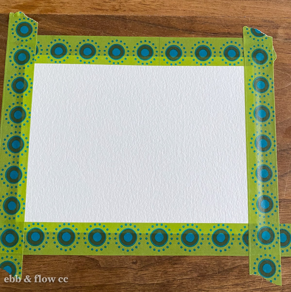 taped watercolor paper