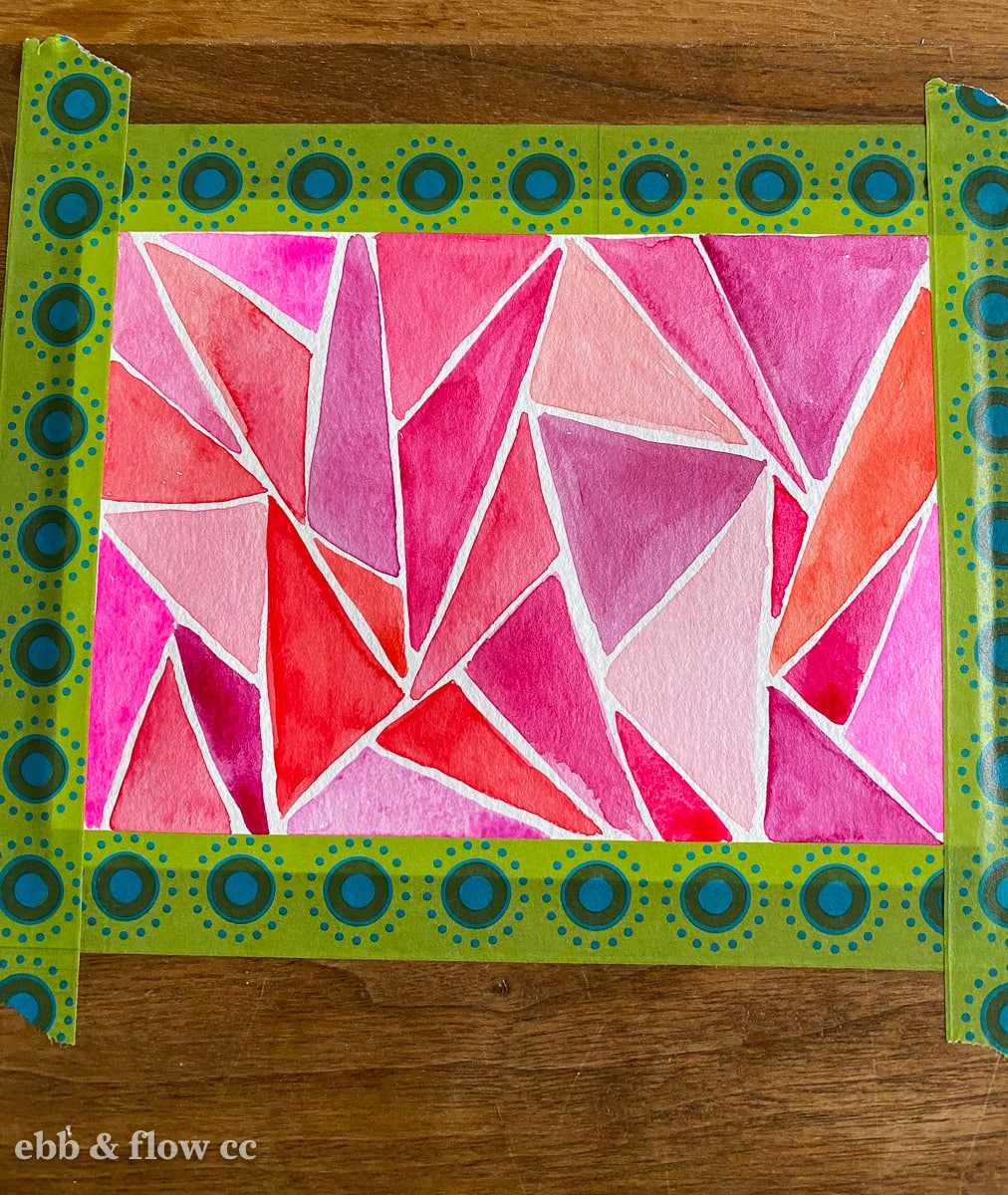 red triangles painted in watercolor
