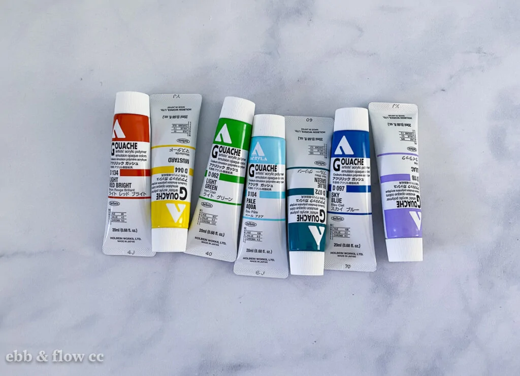 tubes of gouache