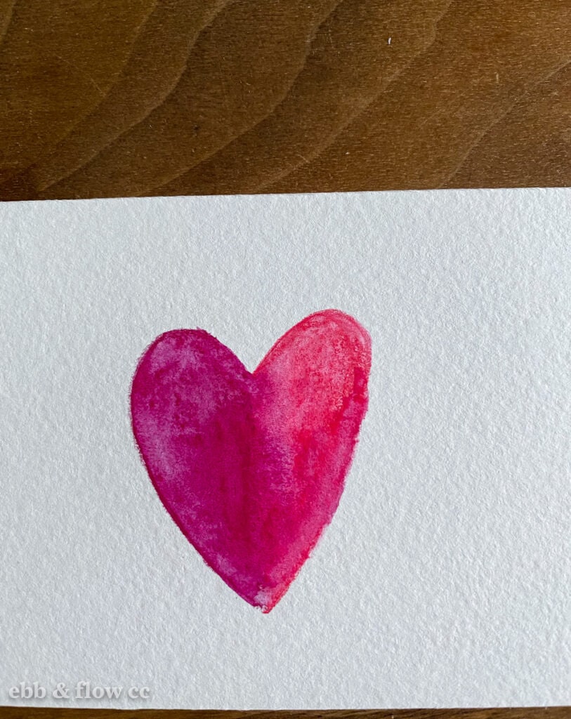watercolor heart in magenta a pink