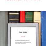 ereader with PDF in front of books