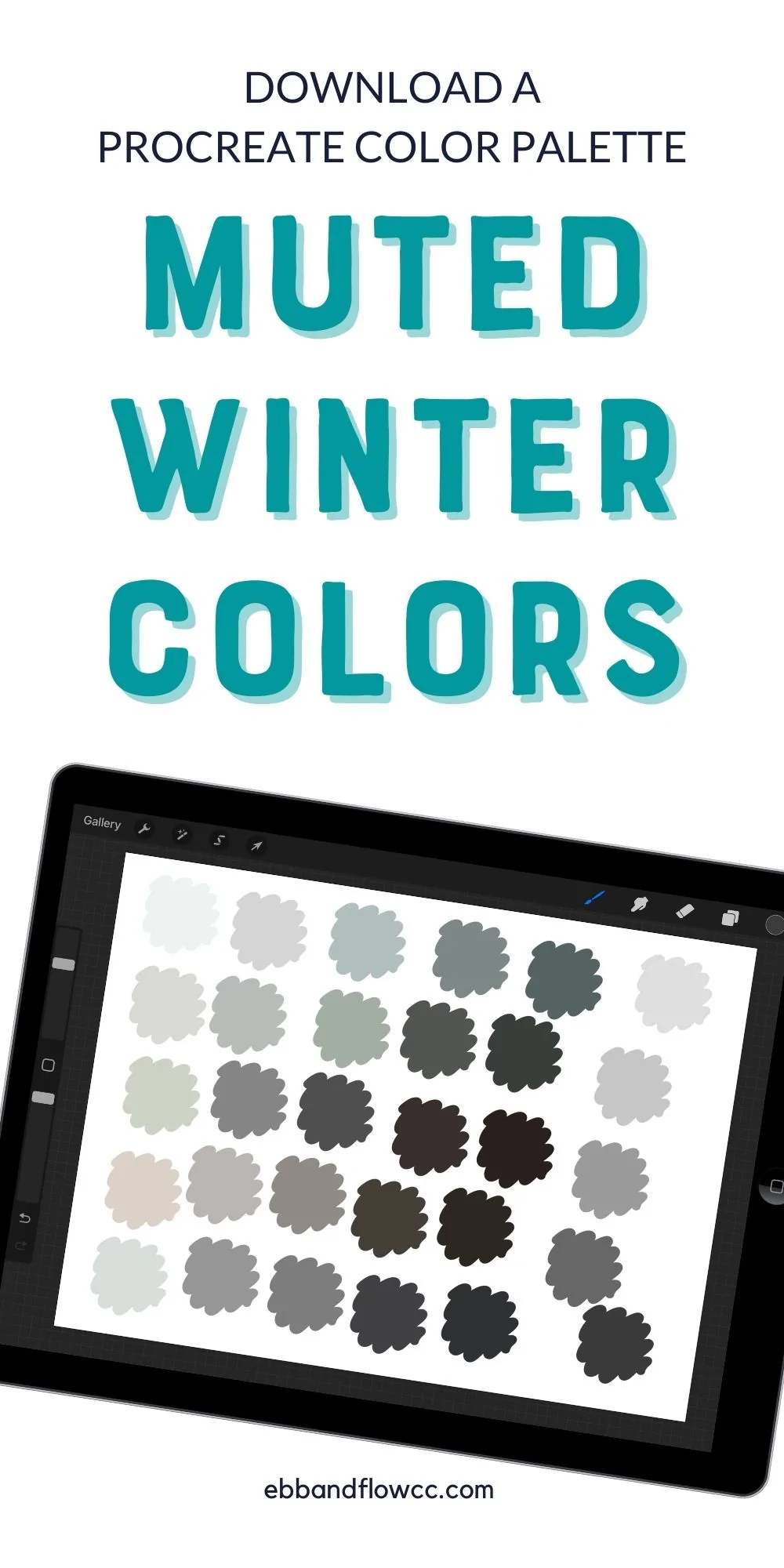 Muted Winter Color Palette for Procreate