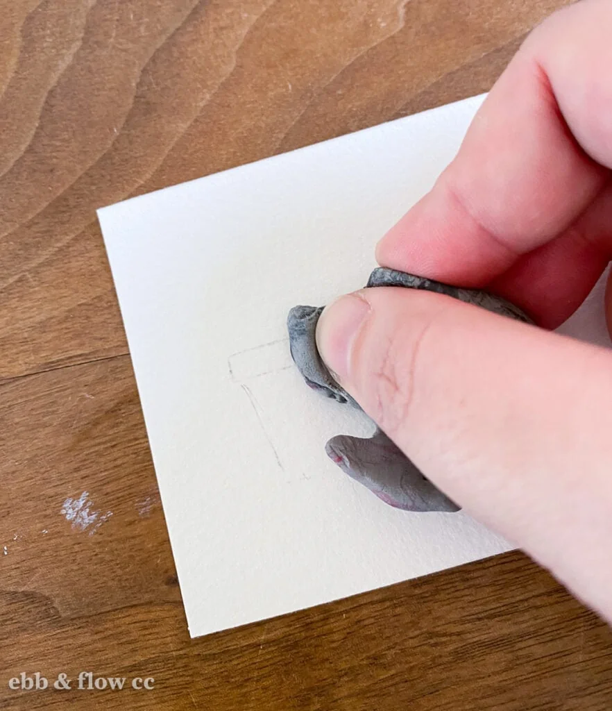 using a kneaded eraser