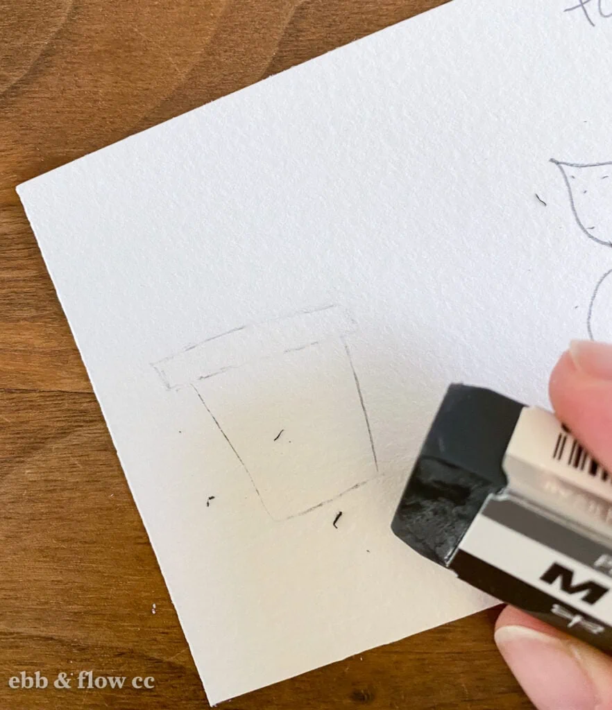 erasing lines with tombow eraser