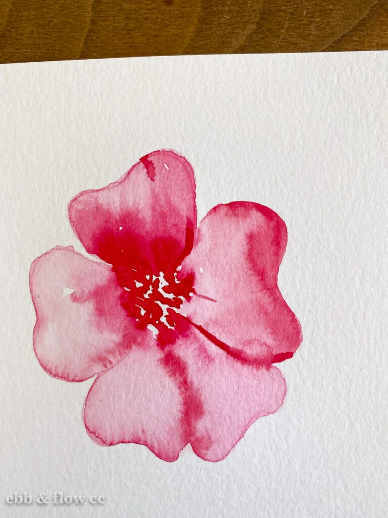 red watercolor flower