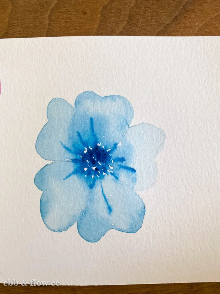 blue watercolor flower 