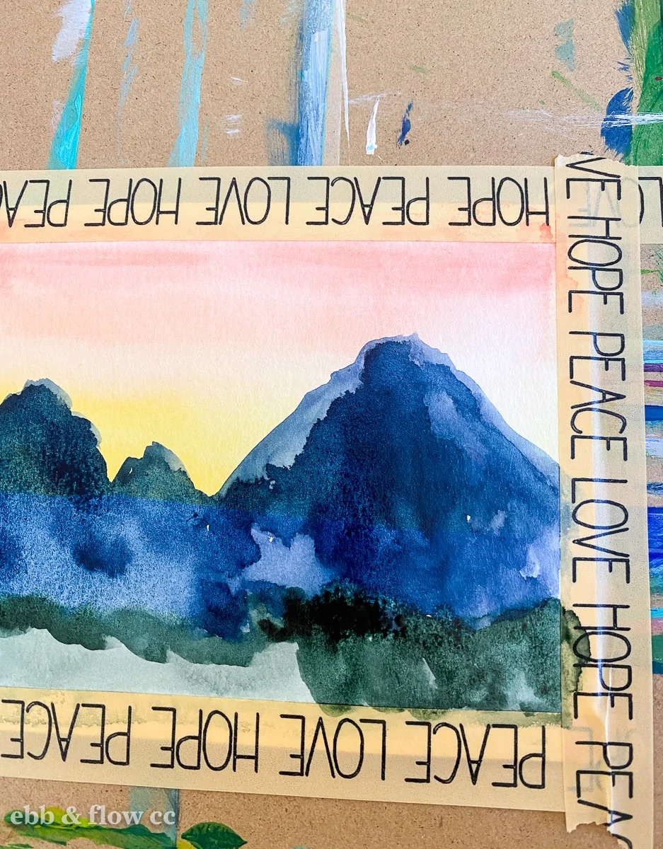 mountain painting in progress
