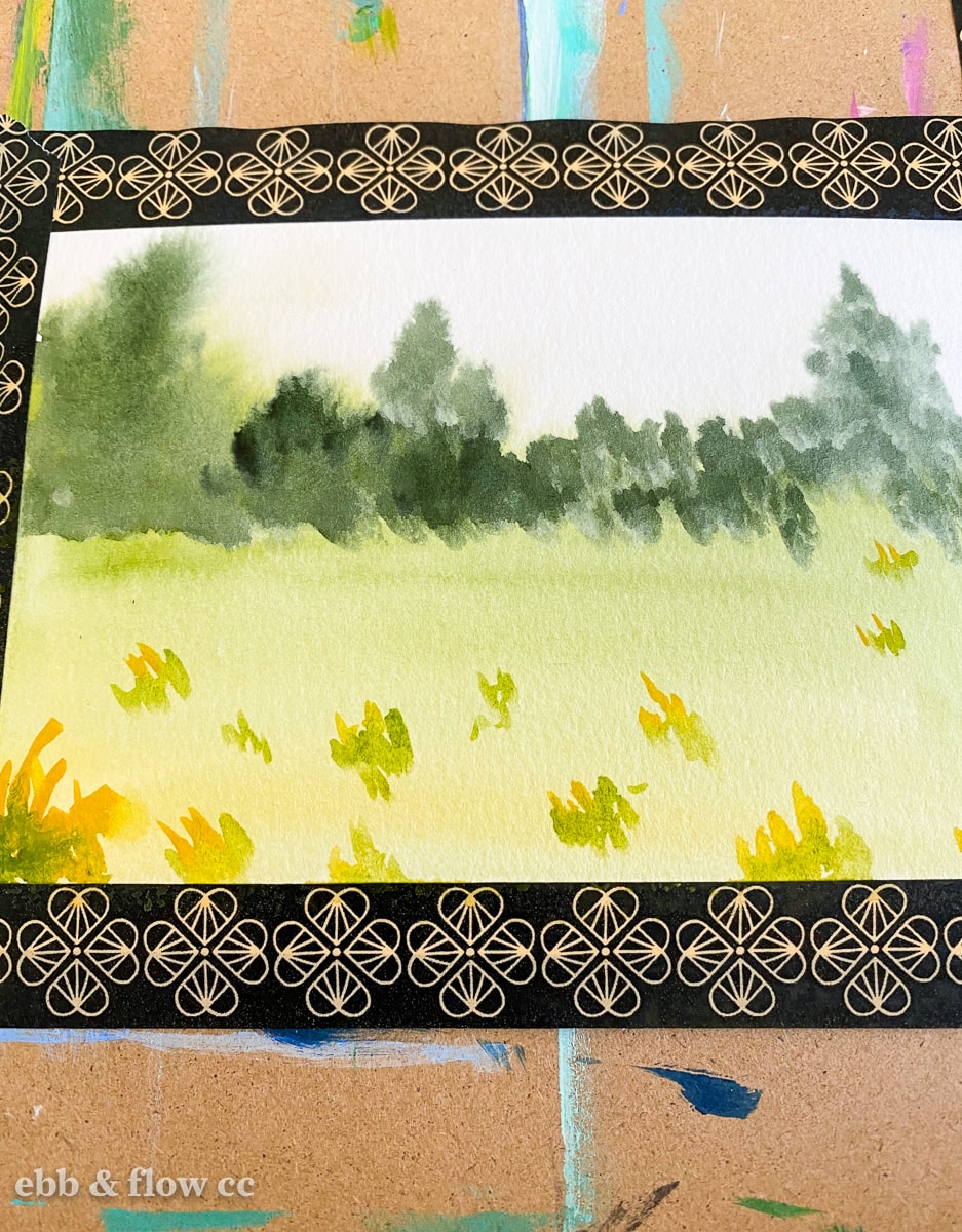 painting of field in progress