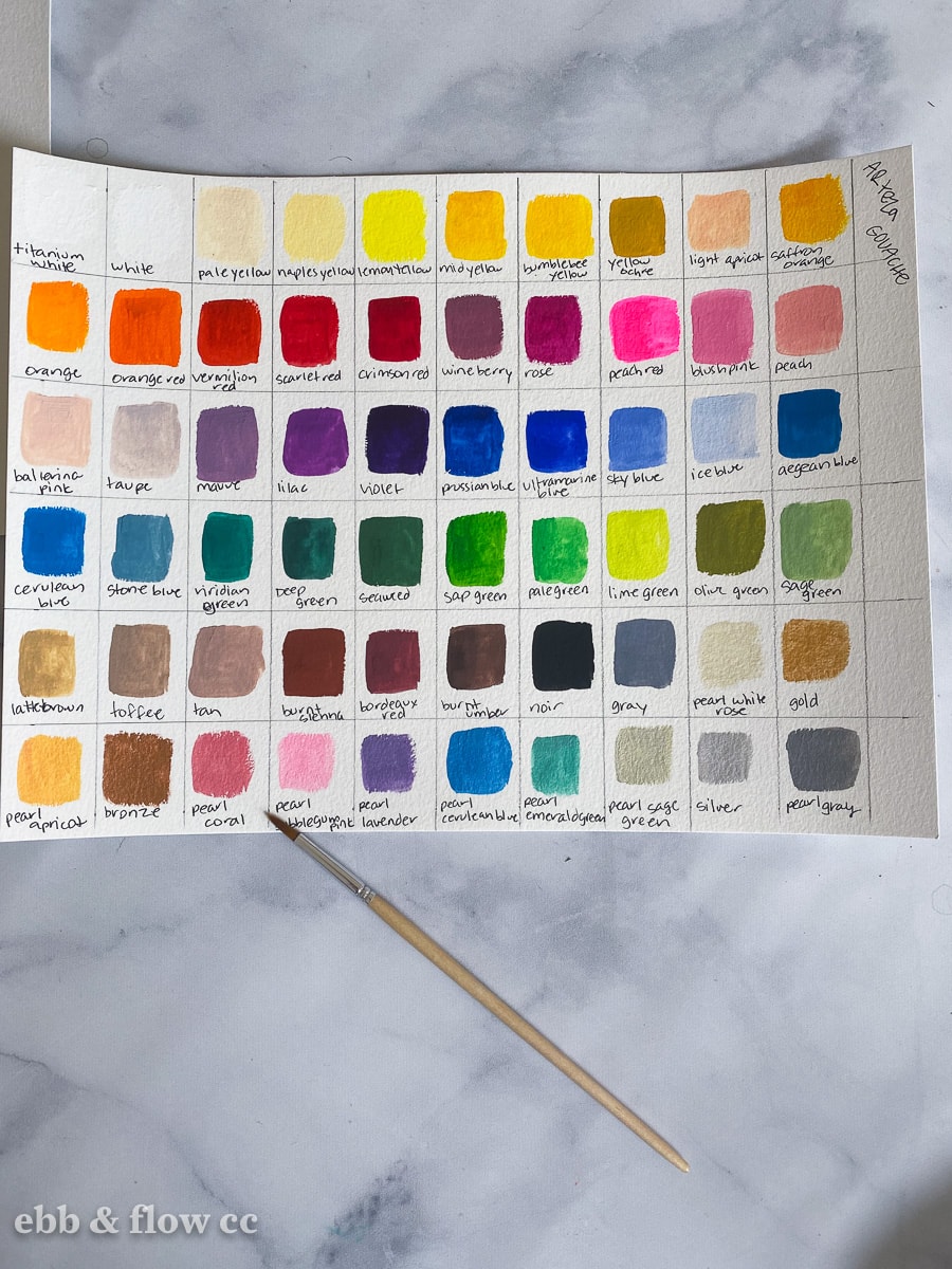 Arteza Gouache Review Is It Any Good Ebb and Flow Creative Co