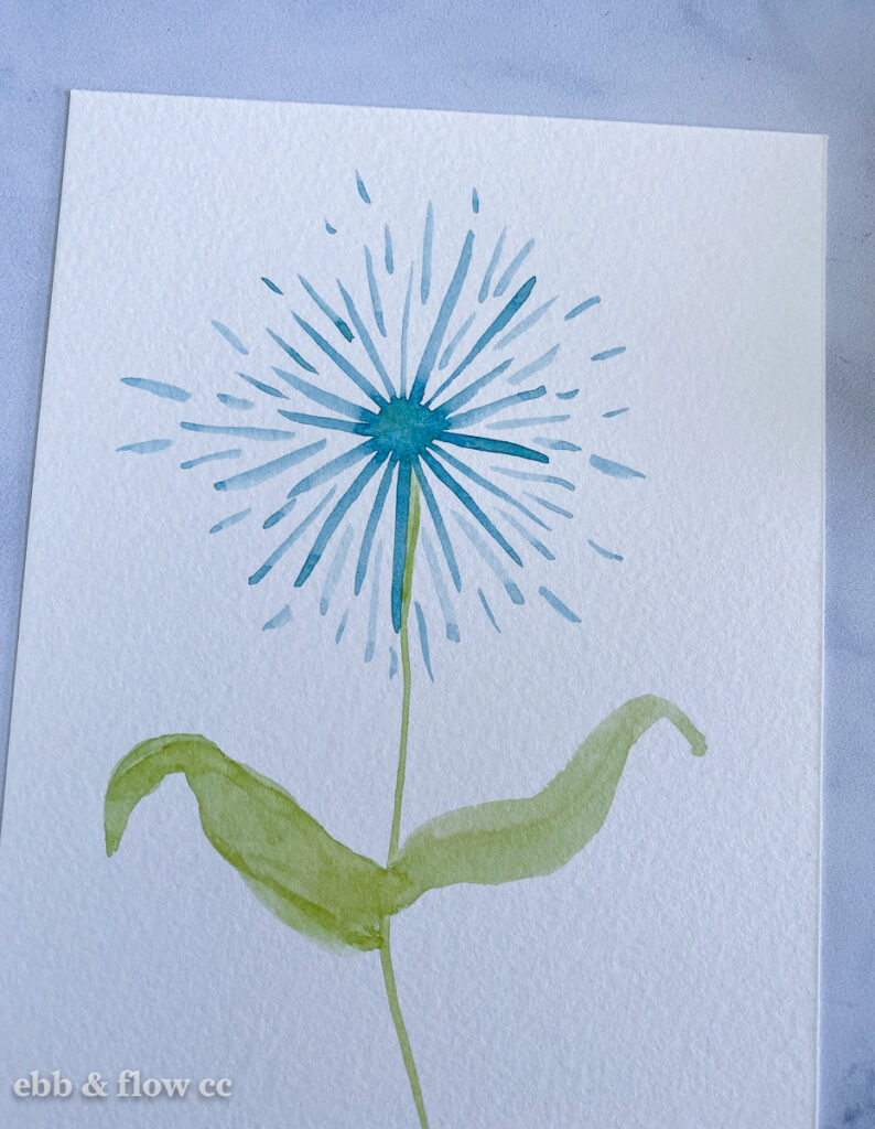 dandelion painting in watercolor