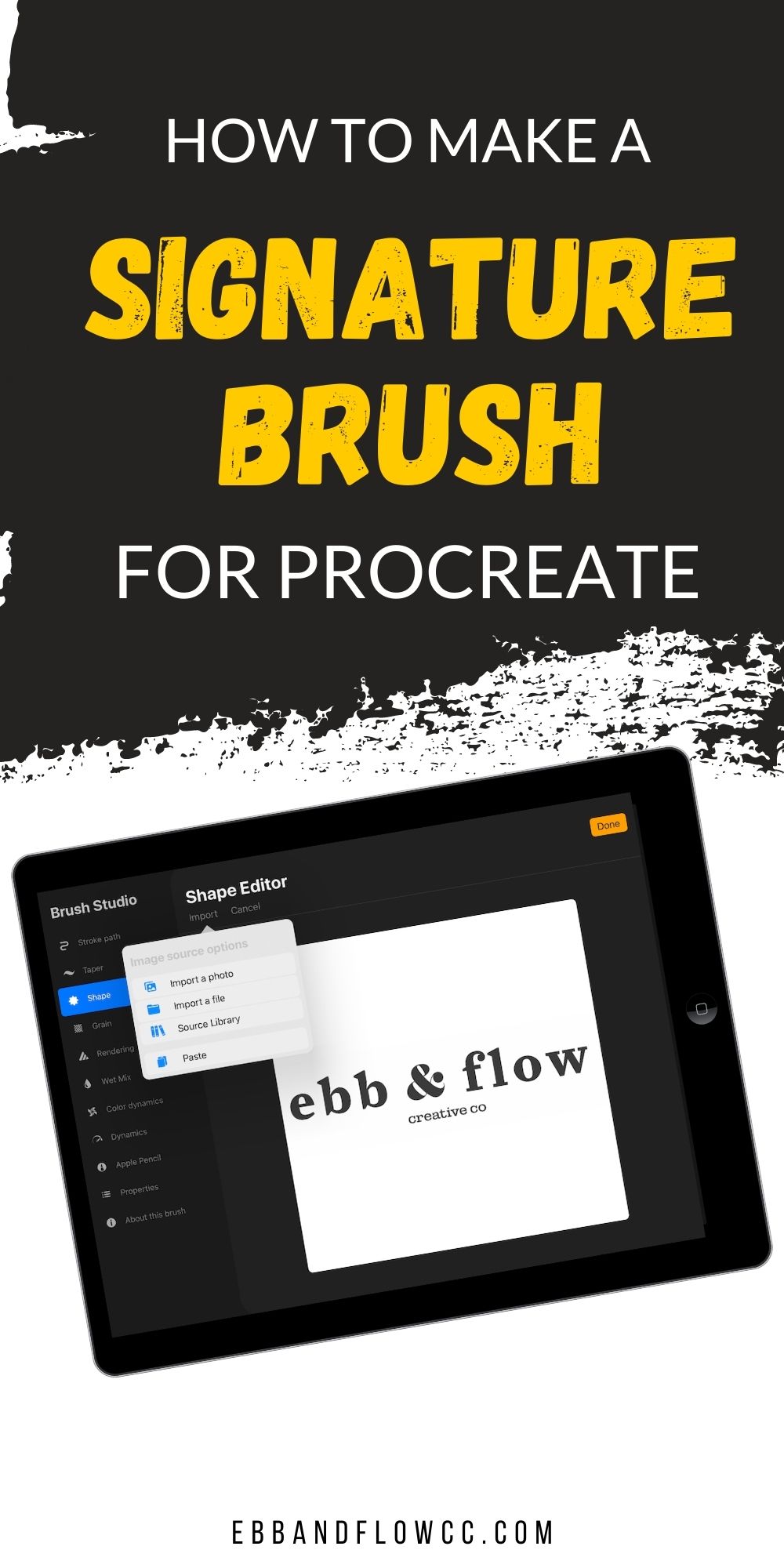 How to Make a Watermark Brush in Procreate Ebb and Flow Creative Co