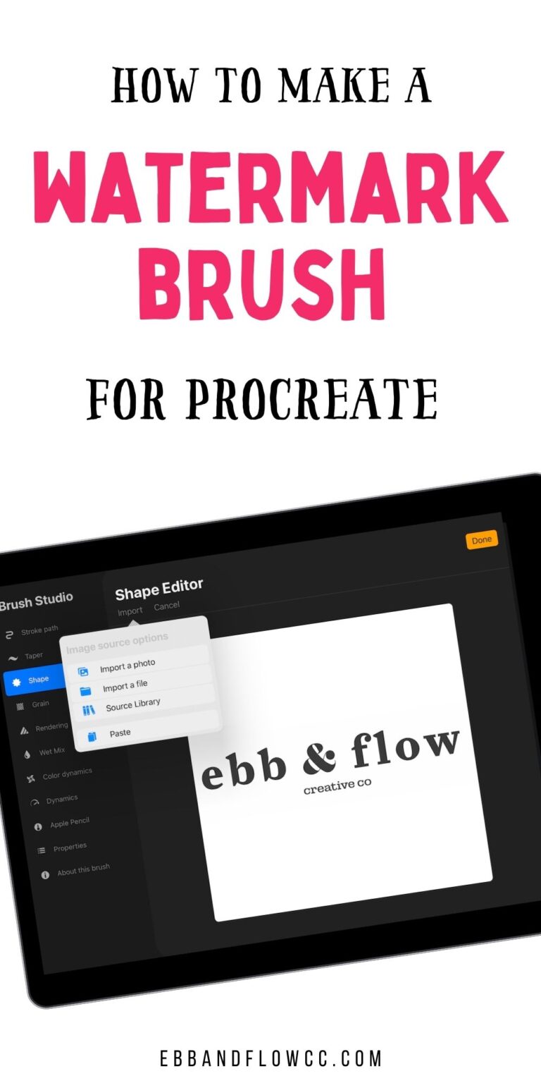 How to Make a Watermark Brush in Procreate Ebb and Flow Creative Co
