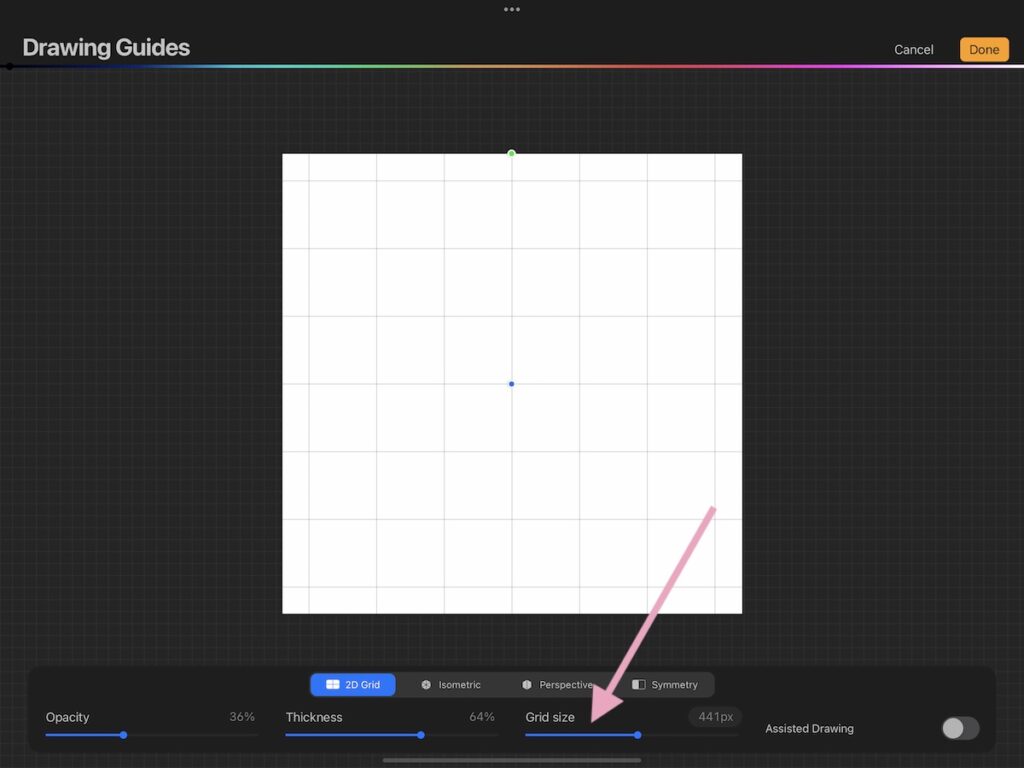 drawing guide in Procreate