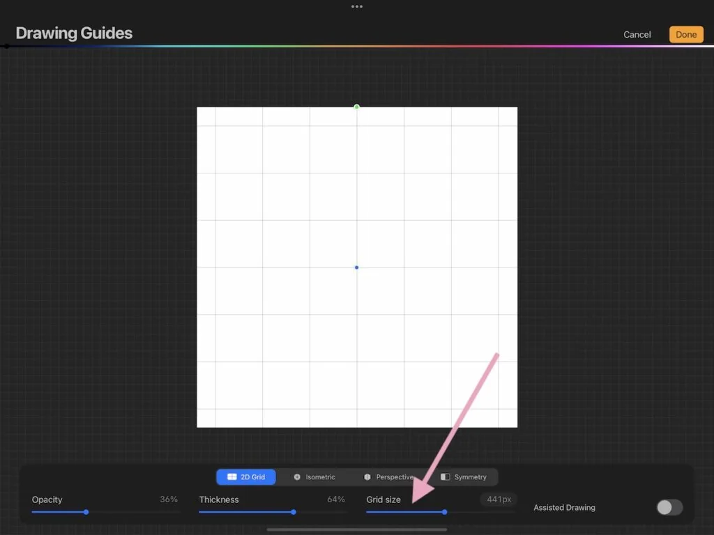 drawing guide in Procreate