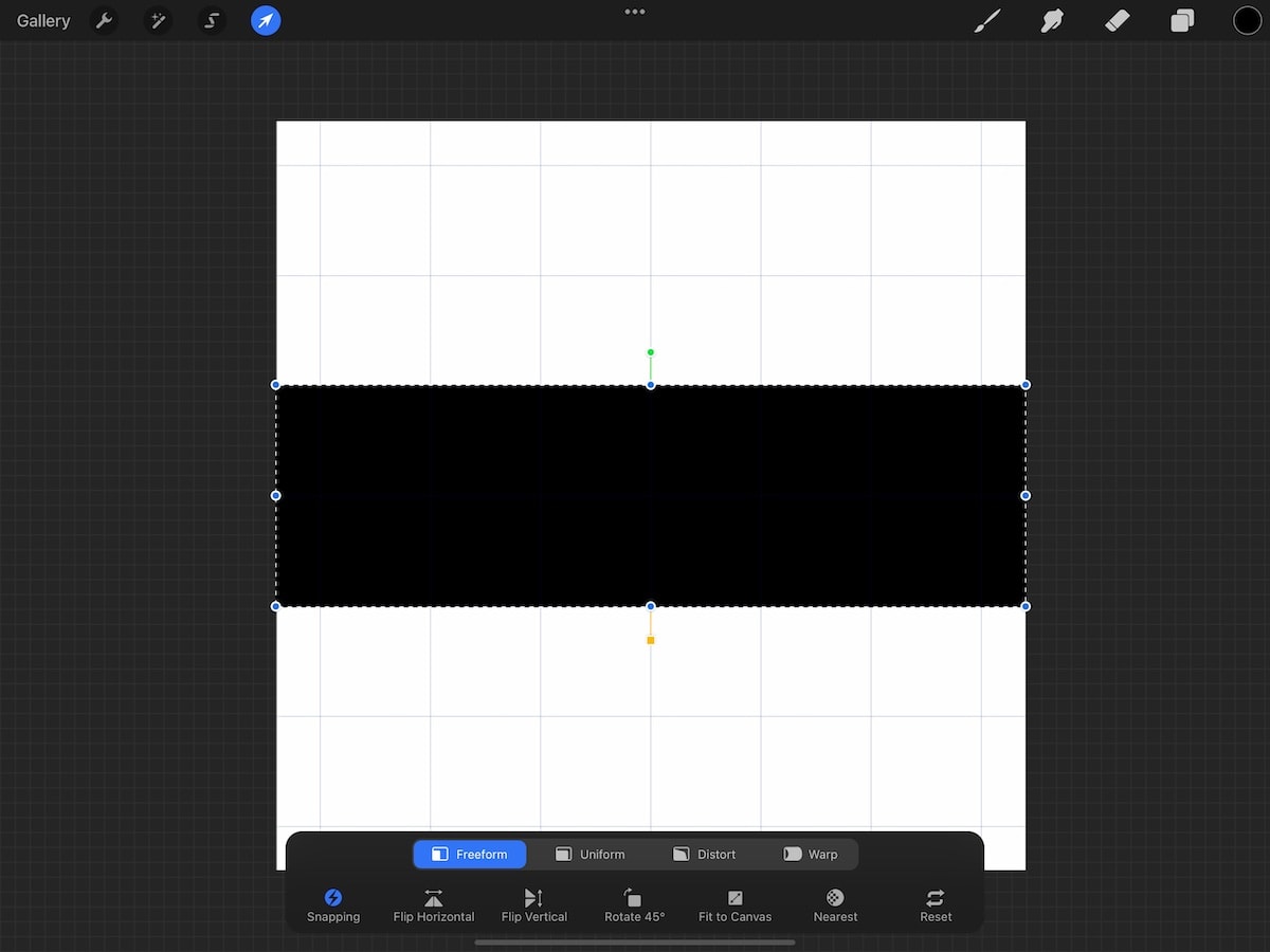 black rectangle in Procreate