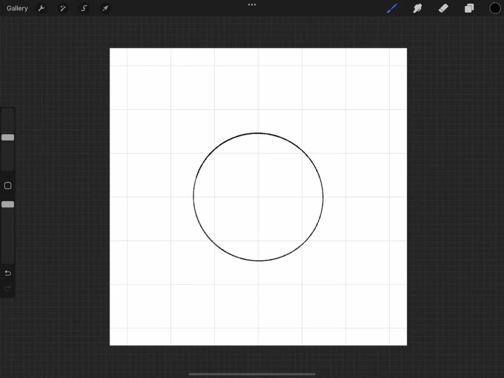 circle drawn on Procreate