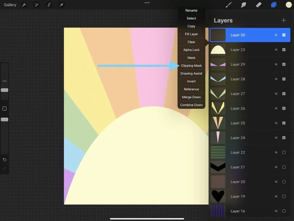 clipping mask in Procreate