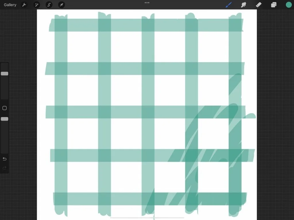 teal buffalo check plaid pattern in Procreate