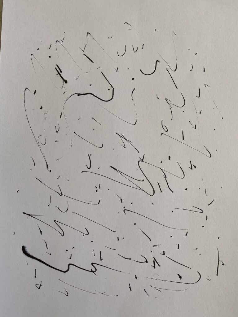 scribbles on paper