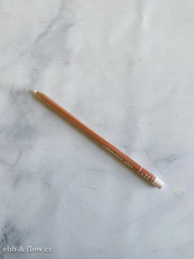 caran d'ache pink white pencil
