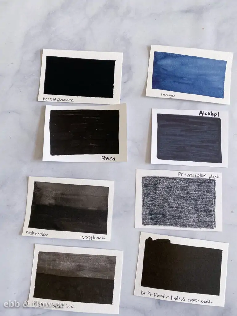8 pieces of paper with dark backgrounds