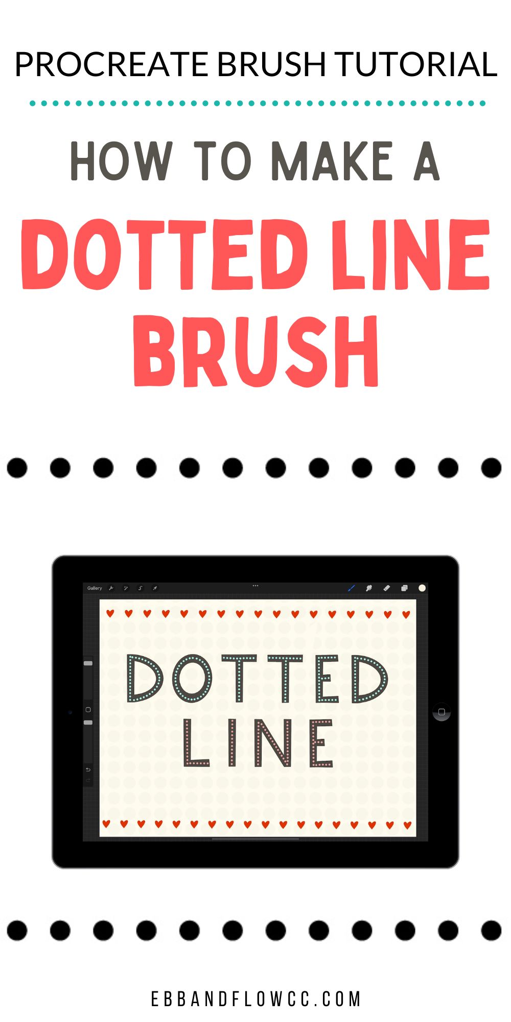 How to Make a Dotted Line Brush for Procreate - EbbandFlowCC