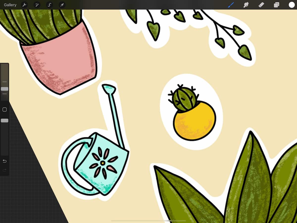 close up of plant sticker artwork