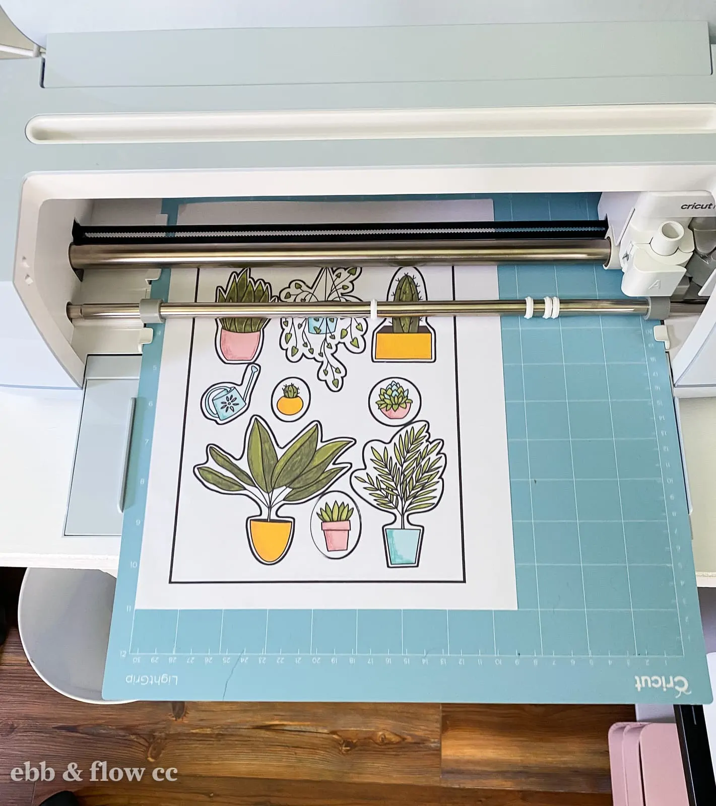 cricut maker cutting plant stickers