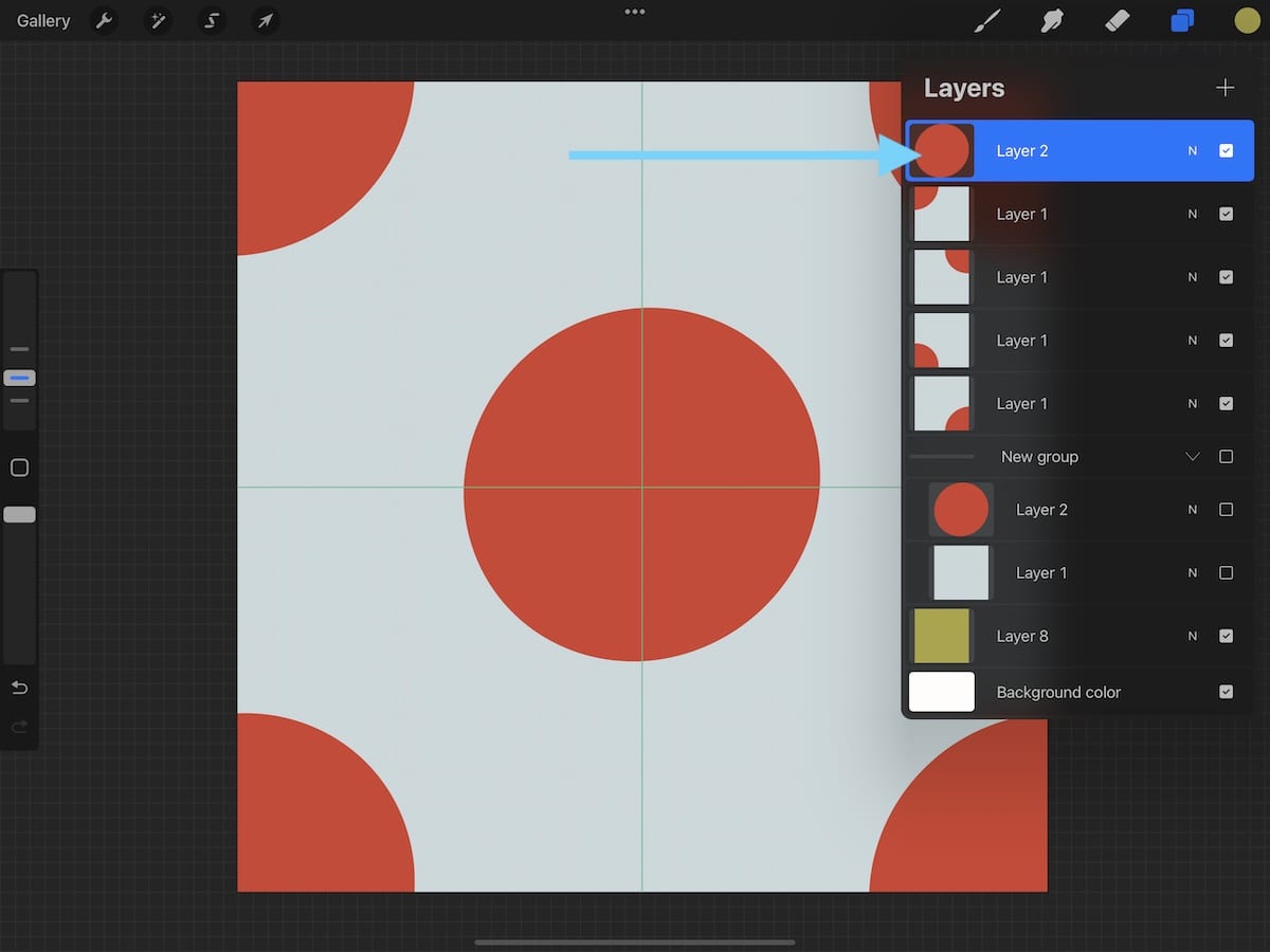 adding circle to polka dot pattern