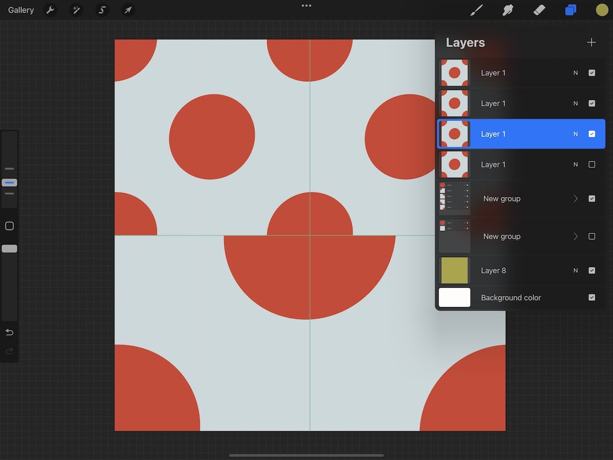 testing pattern in procreate