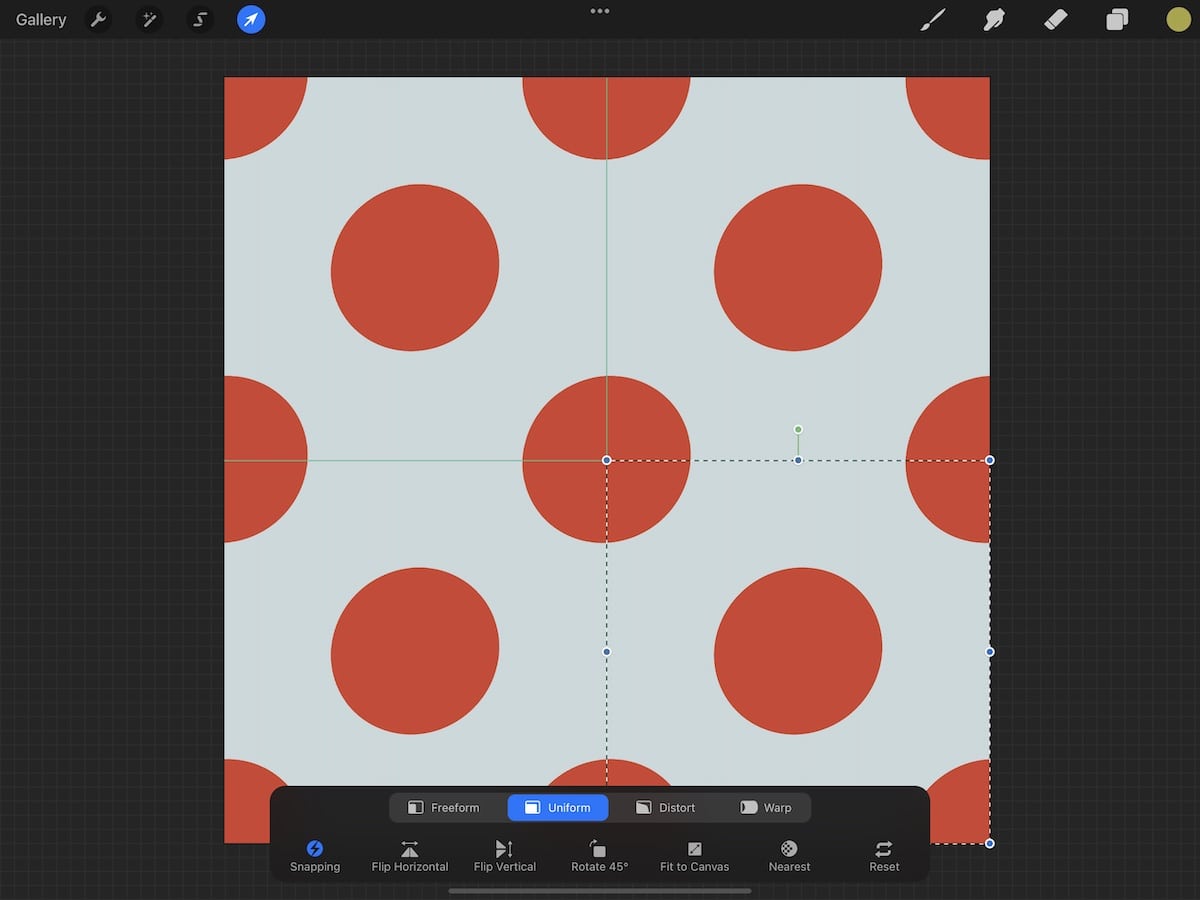 testing polka dot pattern in procreate
