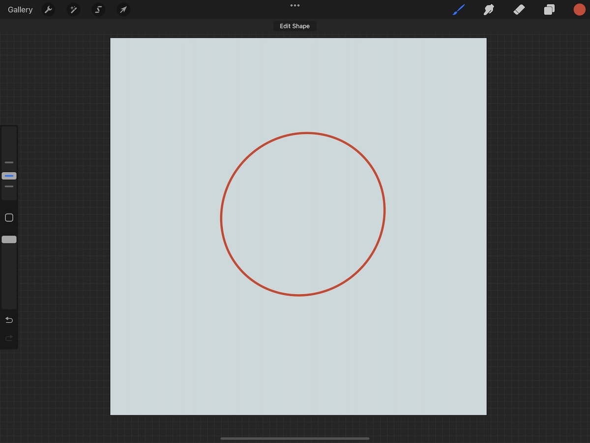 red circle outline on blue background