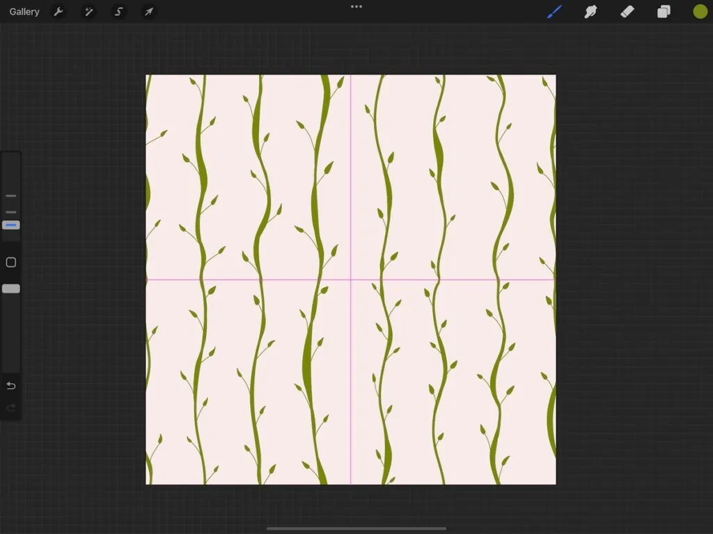 floral stripe pattern in procreate