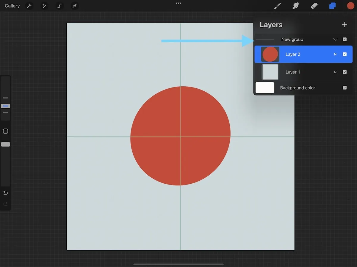 grouping layers in Procreate