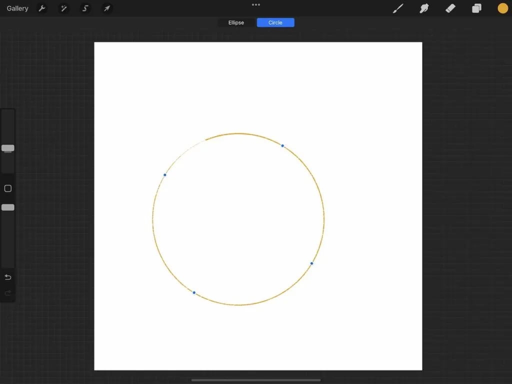textured circle drawn in procreate