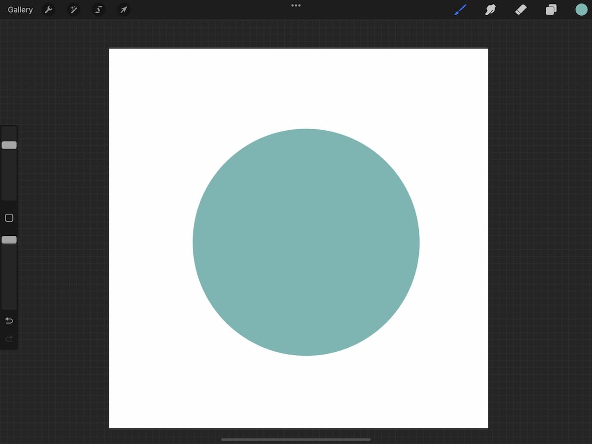 teal circle in procreate 