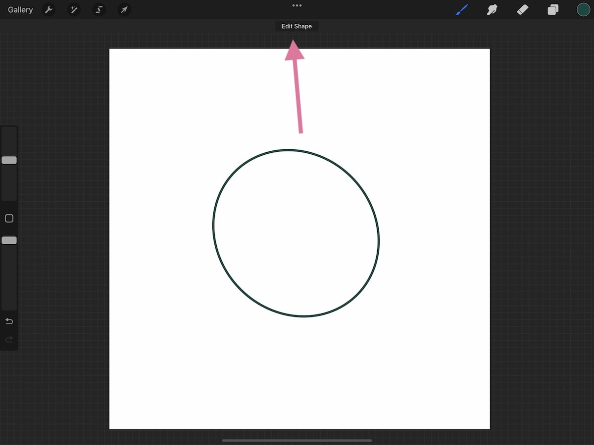 drawing circle in procreate with quickshape