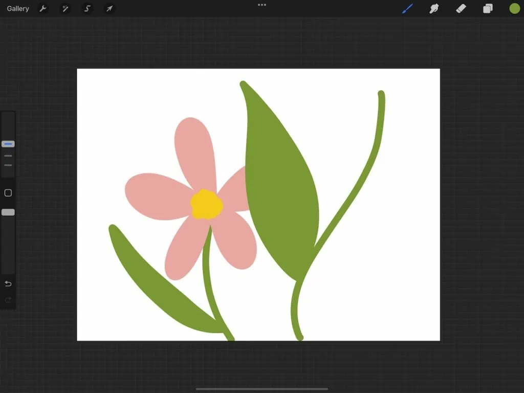 drawing flower in procreate