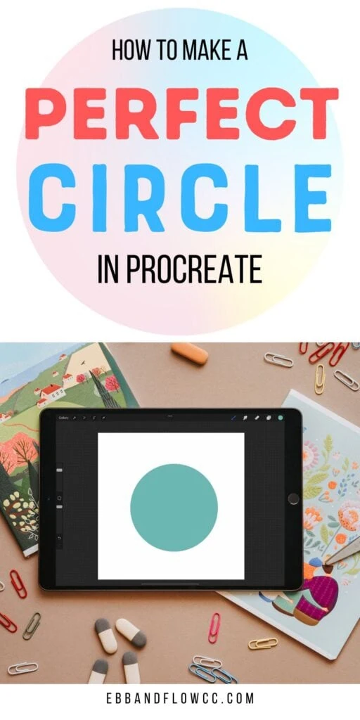 ipad with circle drawn
