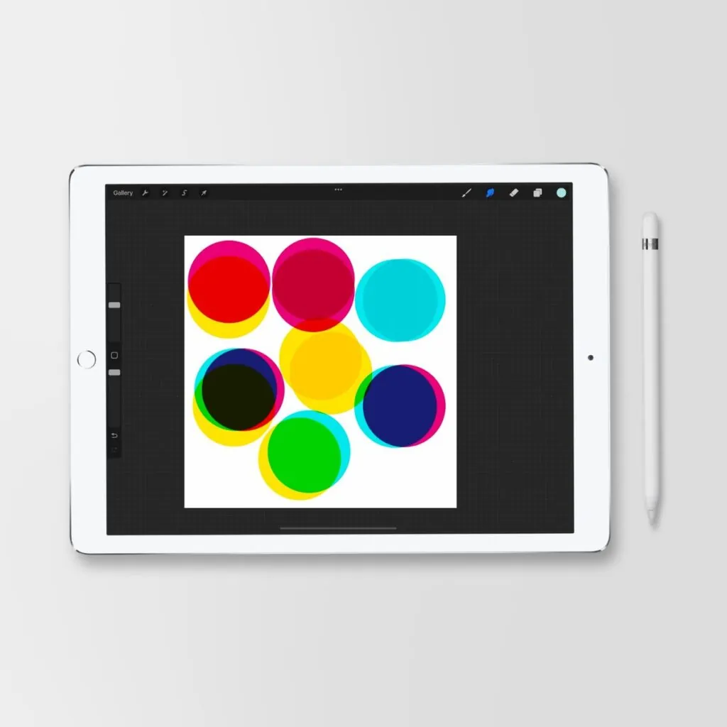 colorful circles on iPad screen