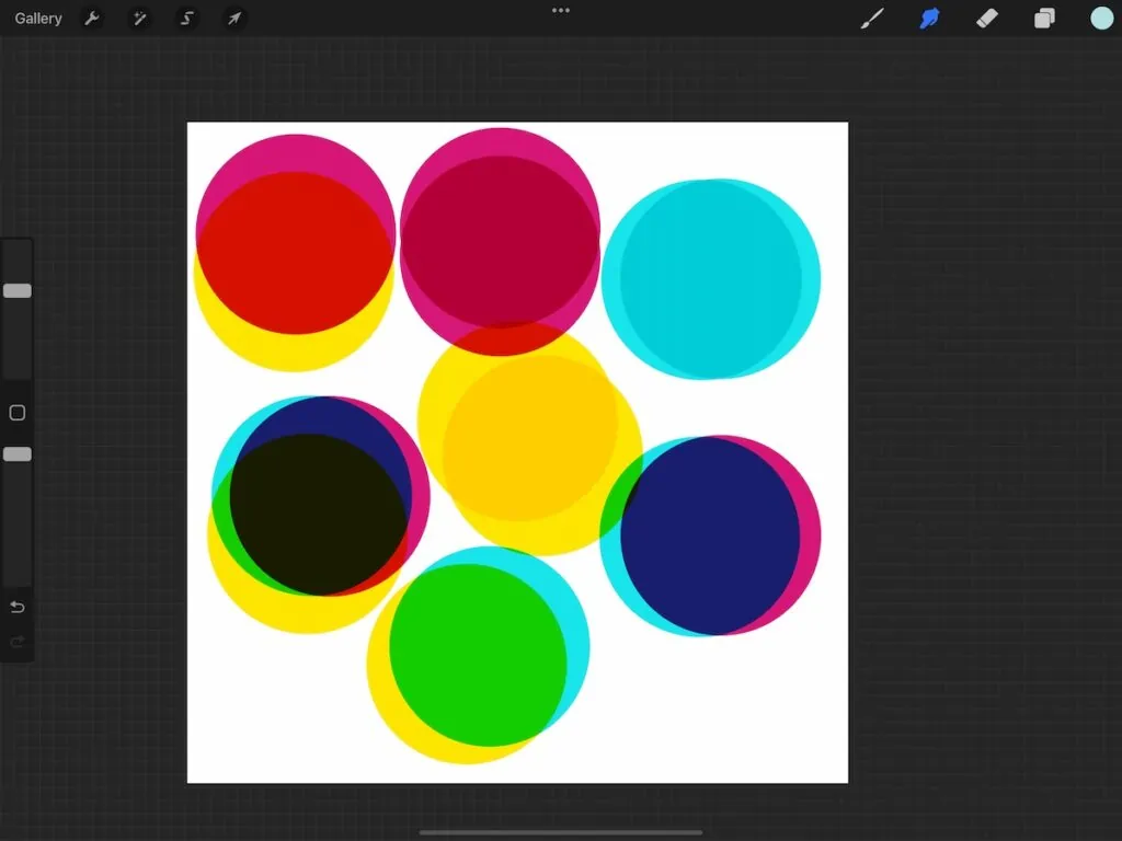 procreate screenshot of colorful circles