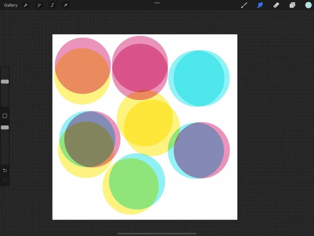 light colored circles in Procreate