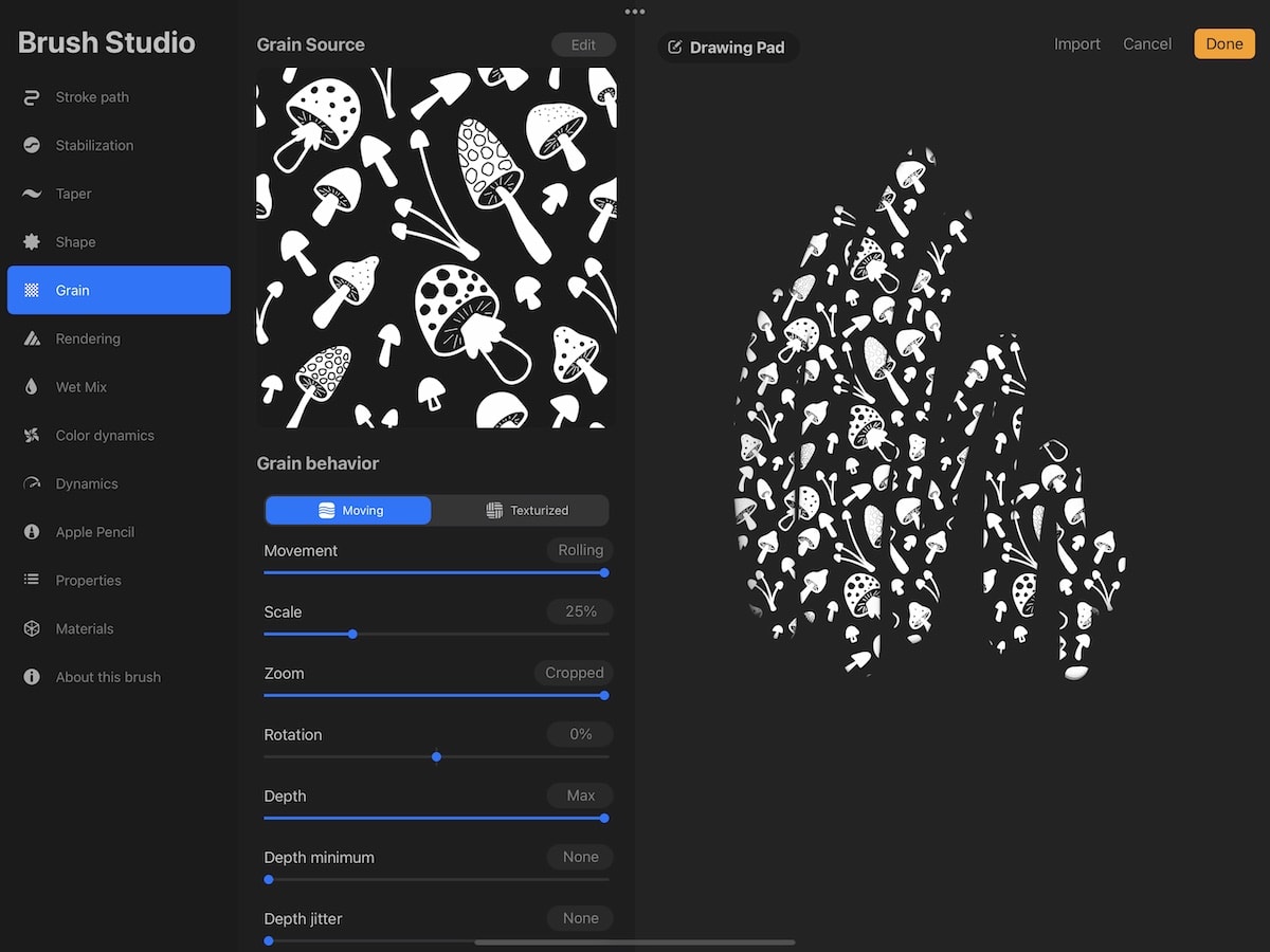 making pattern brush in procreate
