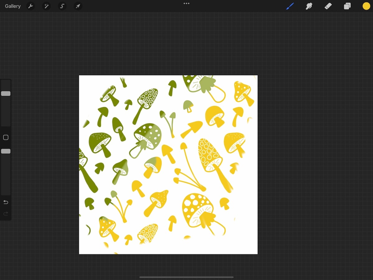 mushroom pattern in Procreate
