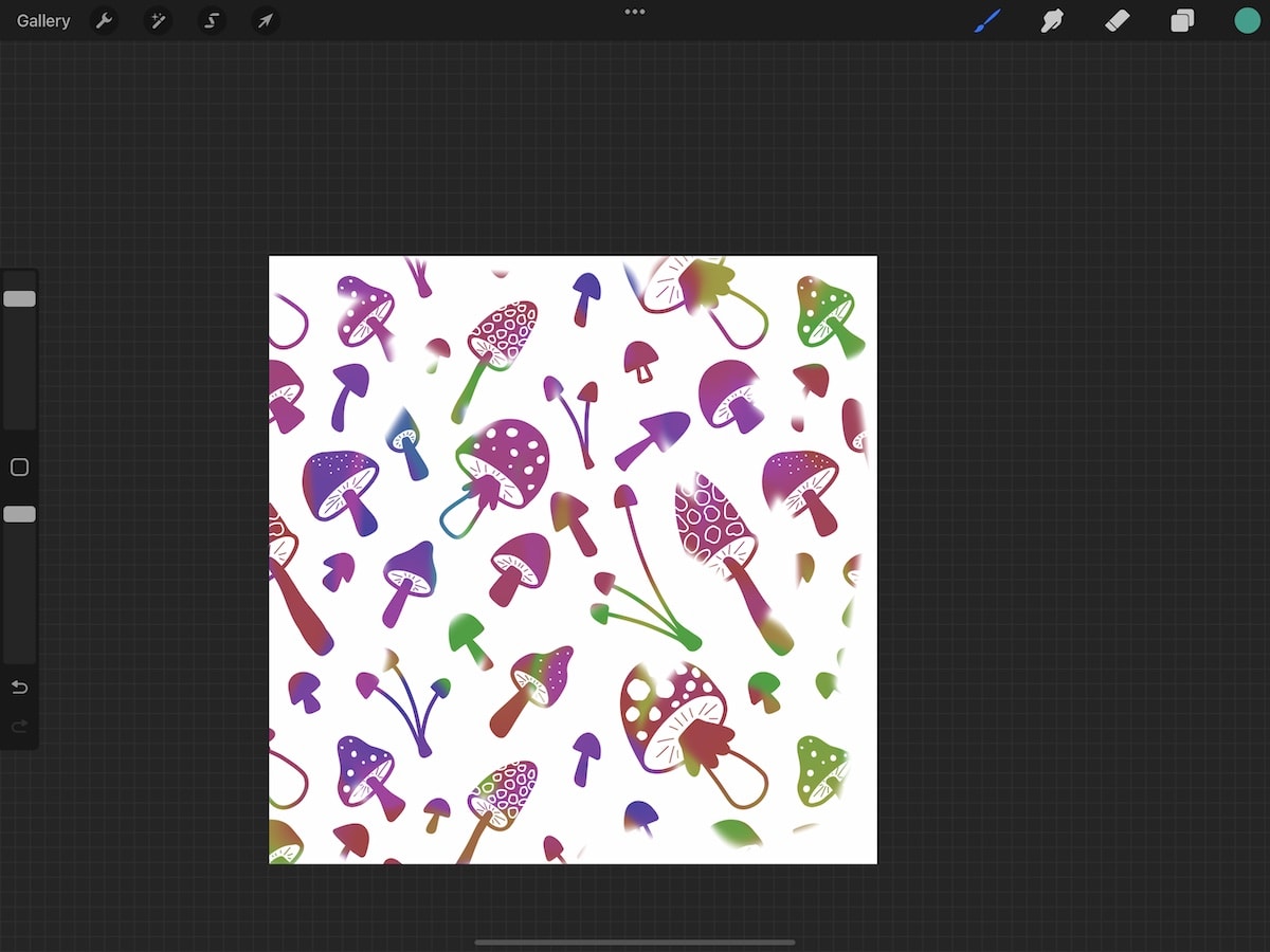color changing mushroom brush in procreate